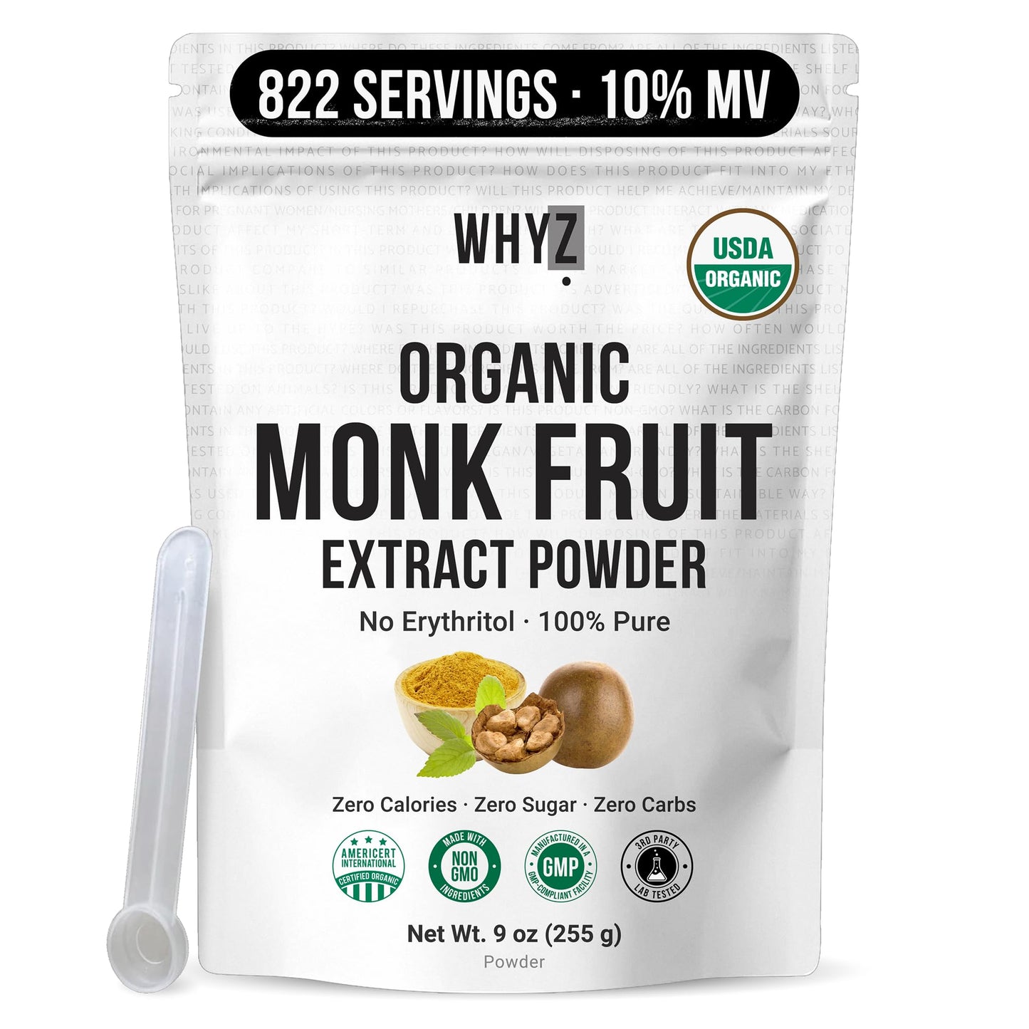 Organic Monk Fruit Extract, 5 oz, Pure Monk Fruit Sweetener Organic No Erythritol and…