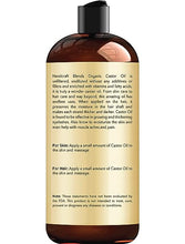 Load image into Gallery viewer, Handcraft Organic Castor Oil for Hair Growth, Eyelashes and Eyebrows - 100% Pure and Natural Carrier Oil, Hair Oil and Body Oil - Moisturizing Massage Oil for Aromatherapy - 16 fl. Oz
