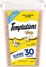 Load image into Gallery viewer, TEMPTATIONS Classic Crunchy and Soft Cat Treats Tasty Chicken Flavor, 30 oz. Tub