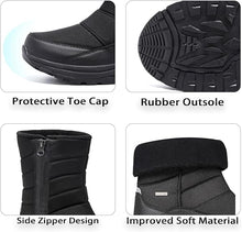 Load image into Gallery viewer, SILENTCARE Mens Winter Mid-Calf Snow Boot Fur Warm Waterproof Slip On Outdoor Athletic
