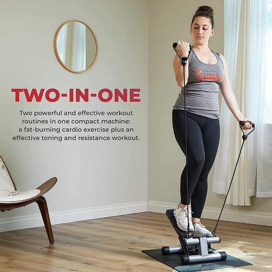 Sunny Health & Fitness Mini Stepper for Exercise Low-Impact Stair Step Cardio Equipment with Digital Monitor