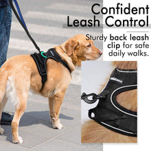 Load image into Gallery viewer, rabbitgoo Dog Harness, No-Pull Pet Harness with 2 Leash Clips, Adjustable Soft Padded Dog Vest, Reflective No-Choke Pet Oxford Vest with Easy Control Handle for Large Dogs, Black, L
