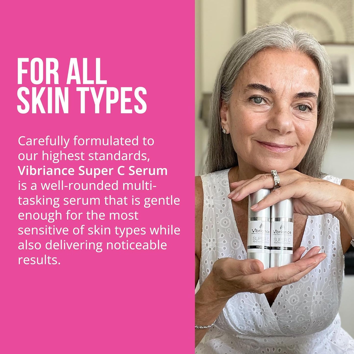 Vibriance Super C Serum for Mature Skin Made in the USA, All-In-One Formula Hydrates, Firms, Lifts, Targets Age Spots, Wrinkles & Smooths Skin, The Original Vitamin C Serum; 1 fl oz (30ml), Pack of 1