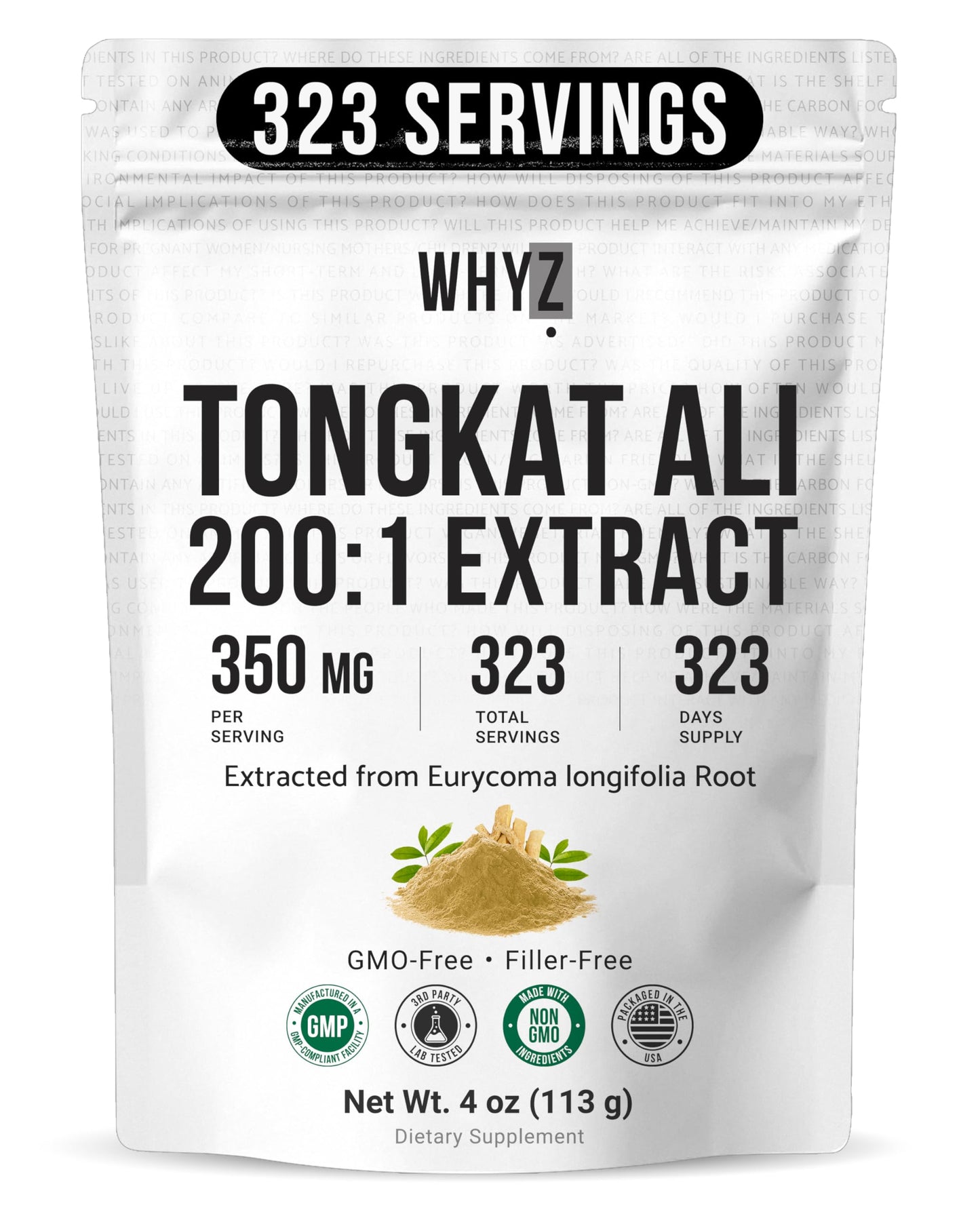WHYZ Tongkat Ali Extract Powder, Pure Longjack 200:1 Extract Eurycoma longifolia,…