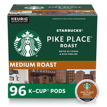 Load image into Gallery viewer, Starbucks K-Cup Coffee Pods—Medium Roast Coffee—Pike Place Roast for Keurig Brewers—100% Arabica—4 boxes (96 pods total)