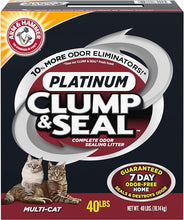 Load image into Gallery viewer, ARM &amp; HAMMER Clump &amp; Seal Platinum Cat Litter, Multi-Cat, 40 lb