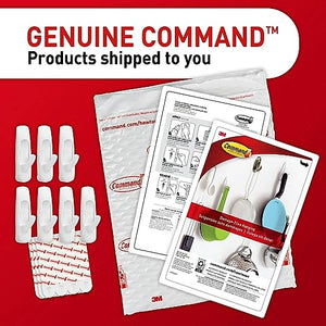 Command Large Utility Hooks, Damage Free Hanging Wall Hooks with Adhesive Strips, Wall Hooks for Hanging Back to School Dorm Organizers, 7 White Hooks and 12 Command Strips