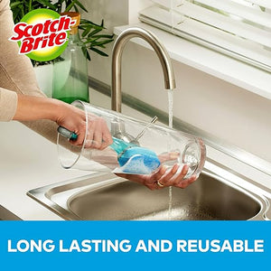 Scotch-Brite Non-Scratch Dishwand Kit, Includes 1 Wand & 7 Refill Pads, Keep Hands Out of the Mess