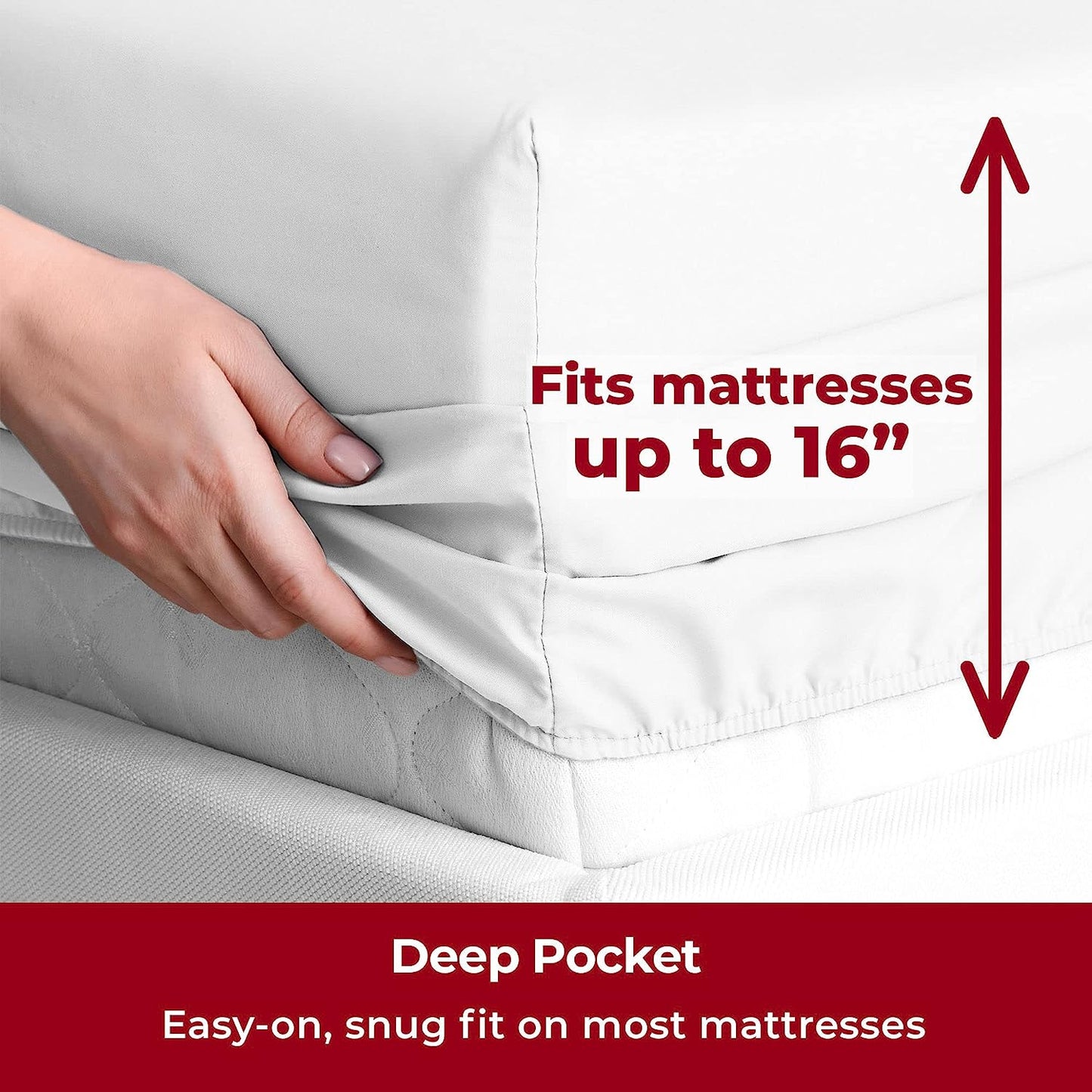 Mellanni Queen Sheet Set - 4 Piece Iconic Collection Bedding Sheets & Pillowcases - Hotel Luxury, Extra Soft, Cooling Bed Sheets - Deep Pocket up to 16" - Wrinkle, Fade, Stain Resistant (Queen, White)