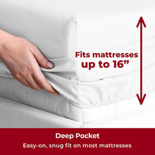 Load image into Gallery viewer, Mellanni Queen Sheet Set - 4 Piece Iconic Collection Bedding Sheets &amp; Pillowcases - Hotel Luxury, Extra Soft, Cooling Bed Sheets - Deep Pocket up to 16" - Wrinkle, Fade, Stain Resistant (Queen, White)