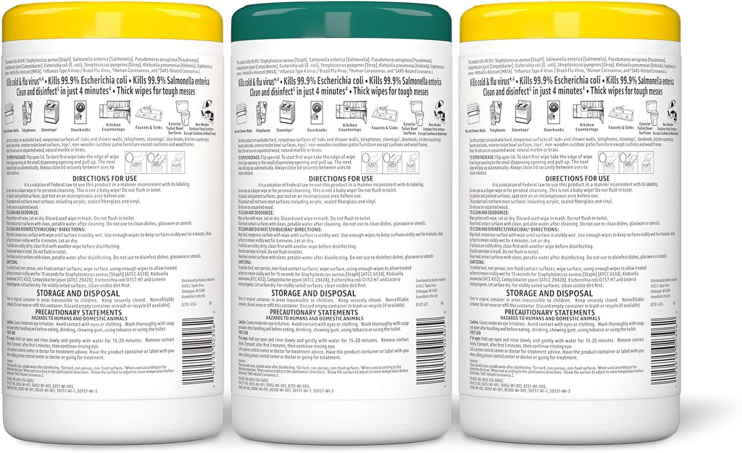 Amazon Basics Disinfecting Wipes, Lemon & Fresh Scent, Sanitizes, Cleans, Disinfects & Deodorizes, 255 Count (3 Packs of 85) (Previously Solimo) (Packaging May Vary)