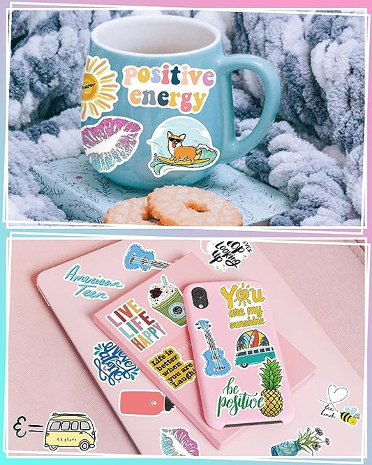 Bekayshad Stickers for Water Bottles, 100 Pack/PCS Cute Vsco Vinyl Aesthetic Waterproof Stickers Laptop Hydroflask Skateboard Computer Stickers for Teens Kids Girls