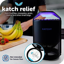 Load image into Gallery viewer, Katchy Indoor Insect Trap - Catcher &amp; Killer for Mosquitos, Gnats, Moths, Fruit Flies - Non-Zapper Traps for Inside Your Home - Catch Insects Indoors with Suction, Bug Light &amp; Sticky Glue (Black)