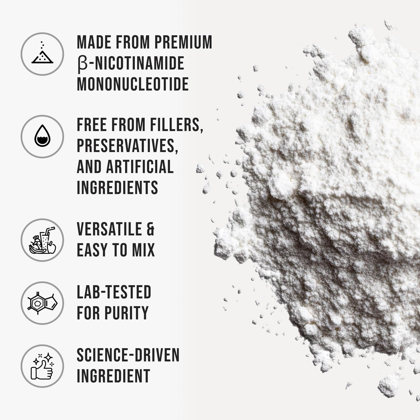 Pure NMN Powder Nicotinamide Mononucleotide Quick Dissolved NMN Supplement Powder 100%…
