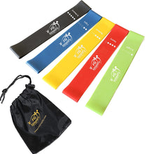 Load image into Gallery viewer, Fit Simplify Resistance Loop Exercise Bands with Instruction Guide and Carry Bag, Set of 5
