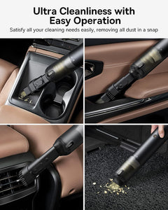 Baseus Car Vacuum Cleaner Portable Cordless, 12000PA Rechargeable Handheld Vacuum with Single Touch Empty, USB C Fast Charging, 4 in 1 Mini Air Blower Inflator Pump Vacuum for Car,Home,Camping