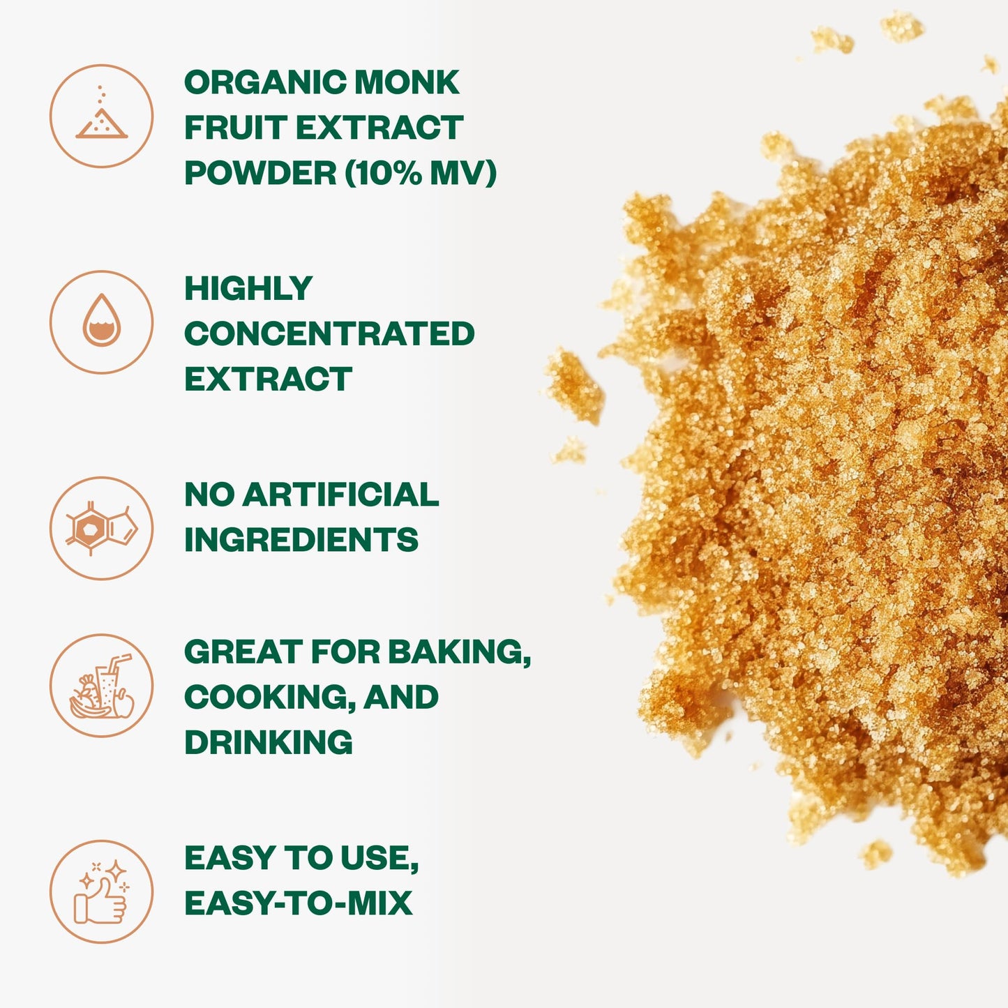 Pure Organic Monk Fruit Extract Powder, No Erythritol 4oz, 100% Monk Fruit Sweetener…