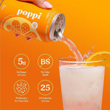 Load image into Gallery viewer, POPPI Sparkling Prebiotic Soda w/Gut Health, Beverages w/Apple Cider Vinegar, Seltzer Water &amp; Fruit Juice, Low Calorie &amp; Low Sugar Drinks, Fun Favorites Variety Pack, 12oz (12 Pack)
