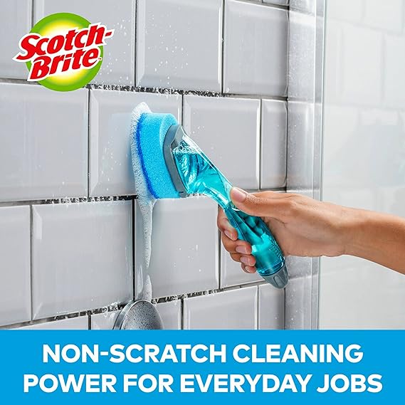 Scotch-Brite Non-Scratch Dishwand Kit, Includes 1 Wand & 7 Refill Pads, Keep Hands Out of the Mess