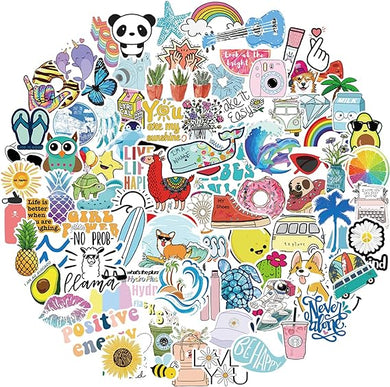 Bekayshad Stickers for Water Bottles, 100 Pack/PCS Cute Vsco Vinyl Aesthetic Waterproof Stickers Laptop Hydroflask Skateboard Computer Stickers for Teens Kids Girls