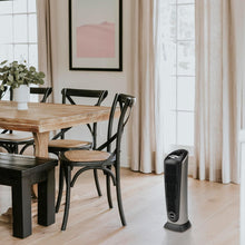 Load image into Gallery viewer, Lasko Oscillating Ceramic Tower Space Heater for Home with Adjustable Thermostat, Timer and Remote Control, 22.5 Inches, Grey/Black, 1500W, 751320