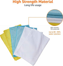 Load image into Gallery viewer, Amazon Basics Microfiber Cleaning Cloth, Non-Abrasive, Reusable and Washable, Pack of 36, Blue/White/Yellow, 16&quot; x 12&quot;
