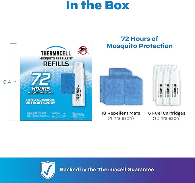 Thermacell Mosquito Repellent Refills; Compatible with Any Fuel-Powered Thermacell Repeller; Highly Effective, Long Lasting, No Spray, No Scent, No Mess; 15 Foot Zone of Mosquito Protection