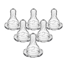 Load image into Gallery viewer, Dr. Brown’s Natural Flow Level 2 Narrow Baby Bottle Silicone Nipple, Medium Flow, 3m+, 100% Silicone Bottle Nipple, 6 Count (Pack of 1)