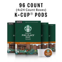 Load image into Gallery viewer, Starbucks K-Cup Coffee Pods—Medium Roast Coffee—Pike Place Roast for Keurig Brewers—100% Arabica—4 boxes (96 pods total)