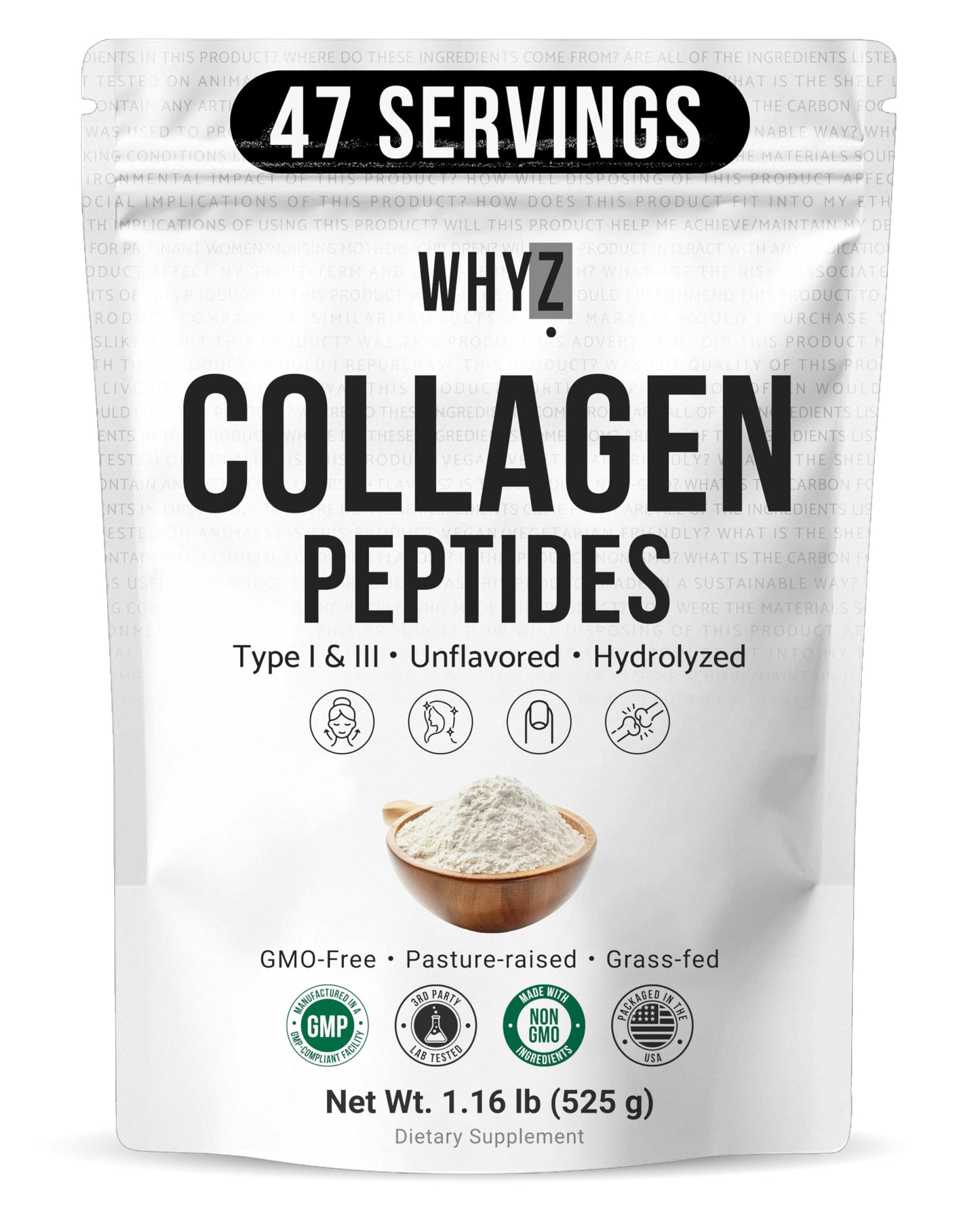 Bovine Collagen Peptides Powder Hydrolyzed Type I & III Protein, Grass-Fed Pasture-Raised…