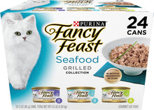 Load image into Gallery viewer, Purina Fancy Feast Grilled Wet Cat Food Seafood Collection in Wet Cat Food Variety Pack - (24) 3 oz. Cans