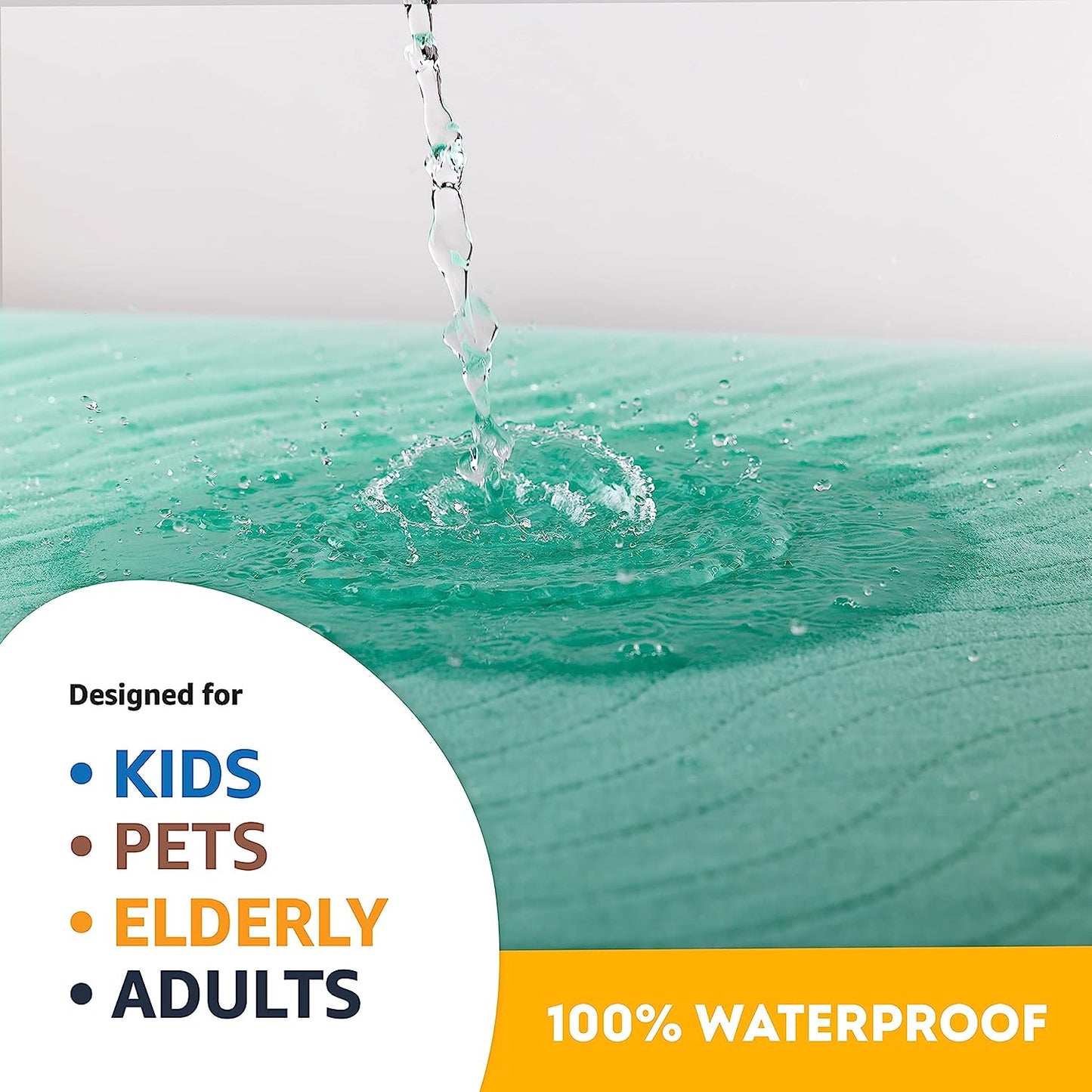 IMPROVIA® Washable Underpads, 34" x 36" (Pack of 4) - Heavy Absorbency Reusable Bedwetting Incontinence Pads for Kids, Adults, Elderly, and Pets - Waterproof Protective Pad for Bed, Couch, Sofa, Floor