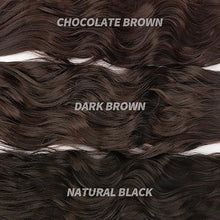 Load image into Gallery viewer, KooKaStyle Invisible Wire Hair Extensions with Transparent Wire Adjustable Size 4 Secure Clips Long Wavy Secret Hairpiece 20 Inch Dark Brown for Women
