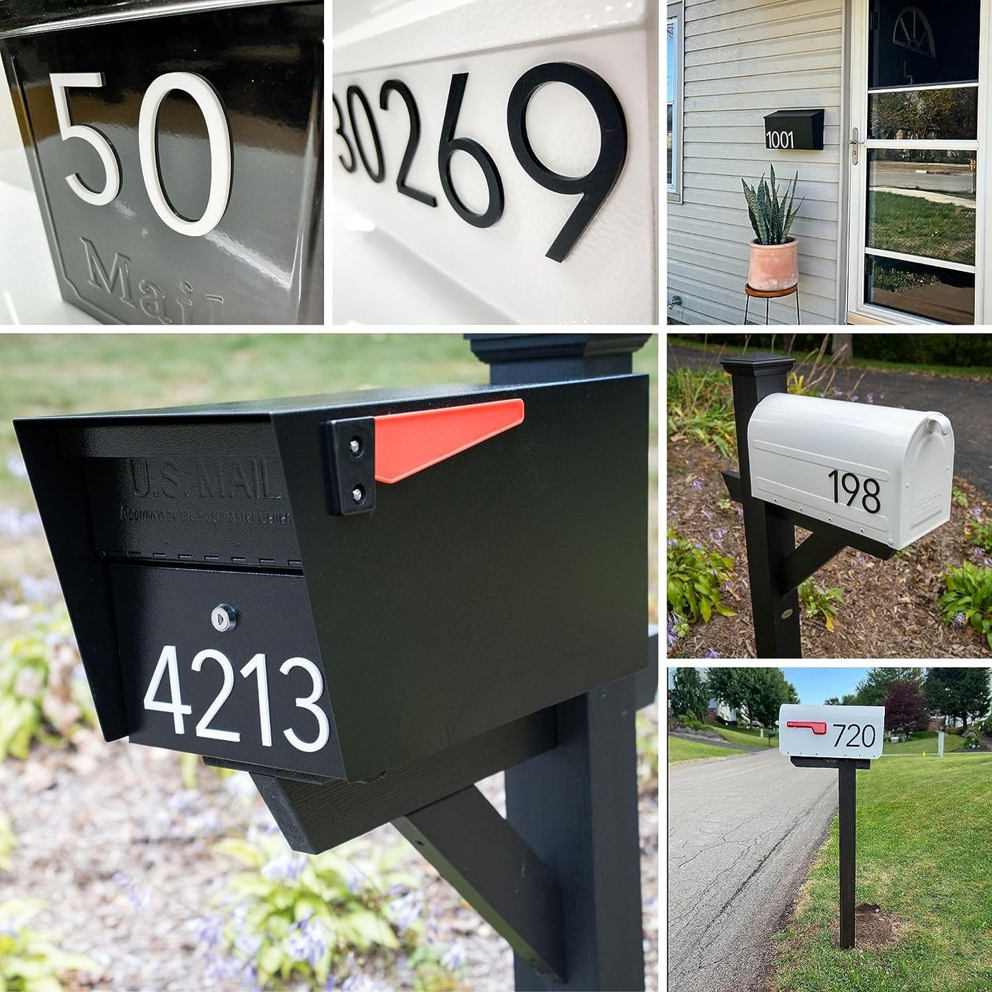 Discovered Designs Mailbox Number (White 3" Number, 1) Premium 3D Acrylic Self Stick House Numbers for Outside Modern Address Numbers for Mailbox Numbers For Outside Modern Sticker