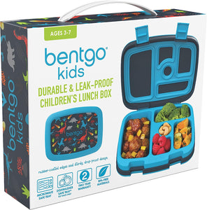 Bentgo® Kids Prints Leak-Proof, 5-Compartment Bento-Style Kids Lunch Box - Ideal Portion Sizes for Ages 3 to 7 - BPA-Free, Dishwasher Safe, Food-Safe Materials (Dinosaur)