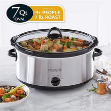Load image into Gallery viewer, Crock-Pot 7 Quart Oval Manual Slow Cooker, Stainless Steel (SCV700-S-BR)