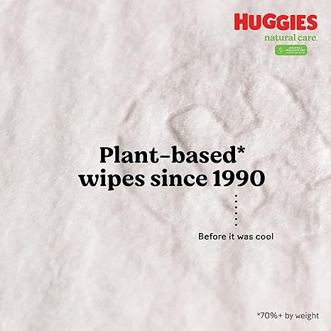 Huggies Natural Care Sensitive Baby Wipes, Unscented, Hypoallergenic, 99% Purified Water, 12 Flip-Top Packs (768 Wipes Total)