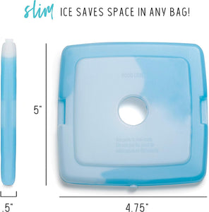 Cool Coolers by Fit + Fresh, 4 Pack Slim Ice Packs, Space Saving Reusable Ice Packs for Lunch Boxes or Coolers, Single Pack