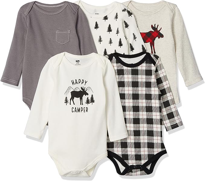 Hudson Baby unisex-baby Cotton Long-sleeve Bodysuits