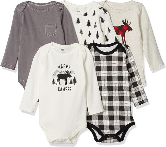 Hudson Baby unisex-baby Cotton Long-sleeve Bodysuits