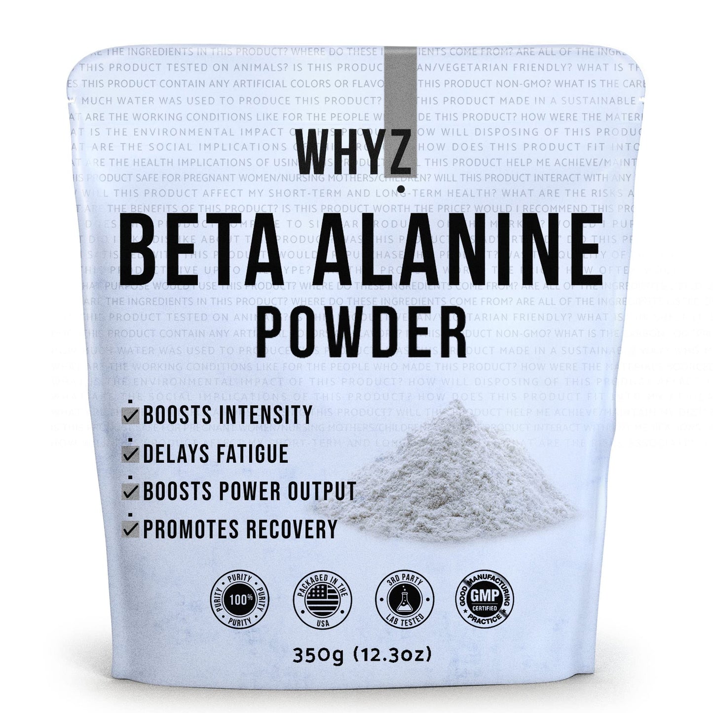 WHYZ Beta Alanine Powder Pure Beta Alanine Pre-Workout Supplement for Sustained Energy,…