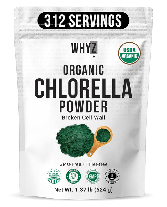 Organic Chlorella Powder, Raw, Premium Superfood Rich in Vegan Protein & Chlorophyll,…