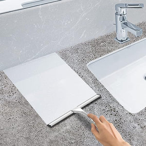 All-Purpose Stainless Steel Shower Squeegee for Shower Doors with 2 Adhesive Hooks, Bathroom Cleaner Tool Household Window Mirror Squeegee for Home Cleaning, Glass Door, Tile Wall, Car, 10 Inch Silver