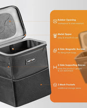 Load image into Gallery viewer, HOTOR Trash Can with Lid and Storage Pockets, 100% Leak-Proof Organizer, Waterproof Garbage Can, Multipurpose Trash Bin for Car - Black