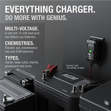 Load image into Gallery viewer, NOCO GENIUS1, 1A Smart Car Battery Charger, 6V and 12V Automotive Charger, Battery Maintainer, Trickle Charger, Float Charger and Desulfator for Motorcycle, ATV, Lithium and Deep Cycle Batteries