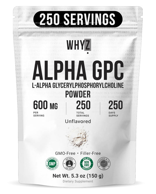 Alpha GPC Powder Alpha-Phosphorylcholine Choline Supplement Unflavored, Fine Powder for…