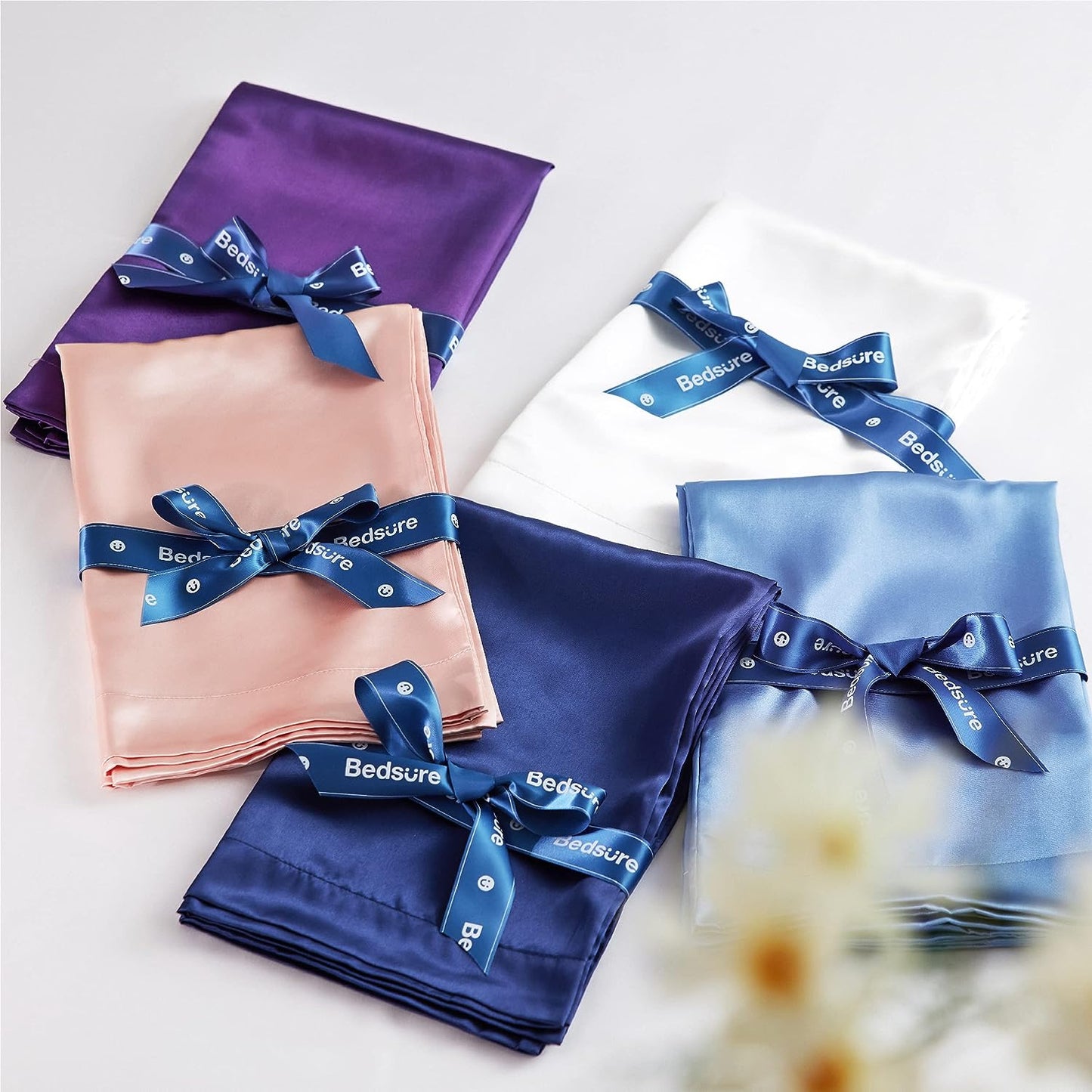 Bedsure Satin Pillowcase for Hair and Skin Queen - Dark Grey Silk Pillowcase 2 Pack 20x30 Inches - Satin Pillow Cases Set of 2 with Envelope Closure, Gifts for Women Men