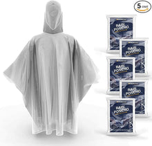 Load image into Gallery viewer, Hagon PRO Disposable Rain Ponchos for Adults (5 Pack)