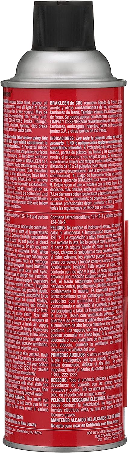 CRC BRAKLEEN Brake Parts Cleaner - Non-Flammable -1lb 3 Oz (05089)
