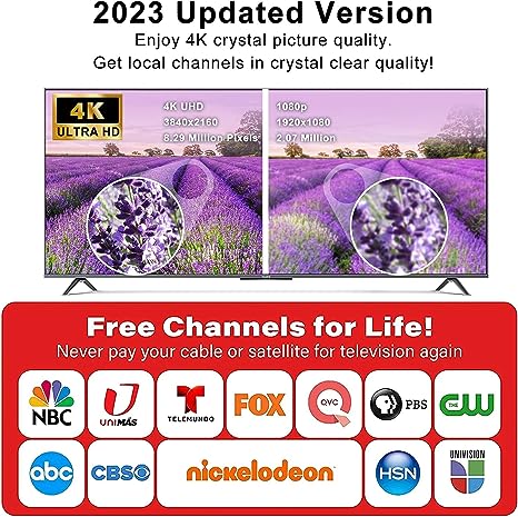 TV Antenna,TV Antenna for Smart TV - Amplified HDTV Digital Antenna for TV, Long Distance Indoor/Outdoor Amplified HDTV Antenna,Support 4K 1080p All Television Outdoor Smart TV Antenna